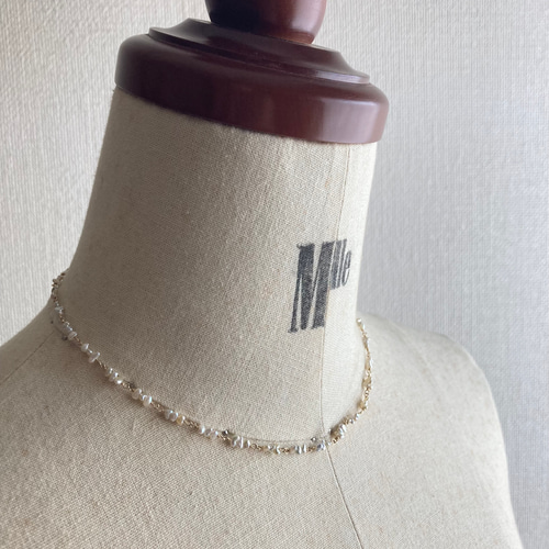 【くもりちゃん】K10 日本産あこや貝 ケシパール ネックレス アコヤケシパールネックレス 約 45cm– Ryui