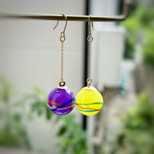 暗闇で光る！レトロかわいいヨーヨーピアス・イヤリング 選べる