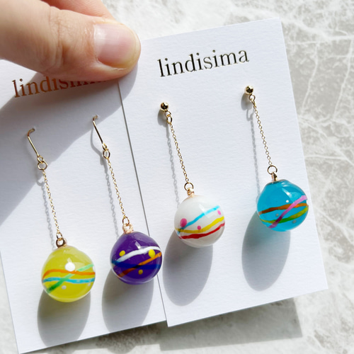 暗闇で光る！レトロかわいいヨーヨーピアス・イヤリング 選べる