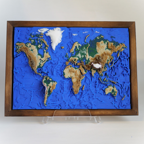 地図コラージュ アートフレーム 約70cm x 100cm