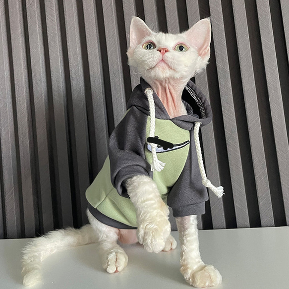 猫服　コスプレ運動服　フード付きパーカー お散歩 犬　猫　用品 2枚目の画像
