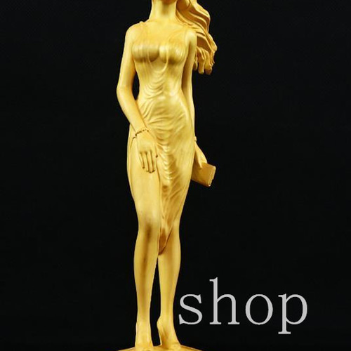MD433☆極美精品 美人東洋風水木彫`美女 裸婦像 女性 工芸 置物 人形