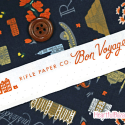 [再入荷]USAコットン(110×50) COTTON+STEEL Bon Voyage トラベラー ネイビー 3枚目の画像