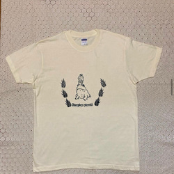 アートちっくTシャツ　チャコガエルと多肉Vol.2 (クリーム) 1枚目の画像