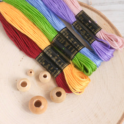 つむぎ　刺繍糸で作るマーメイドカラーのピアス・イヤリング 9枚目の画像