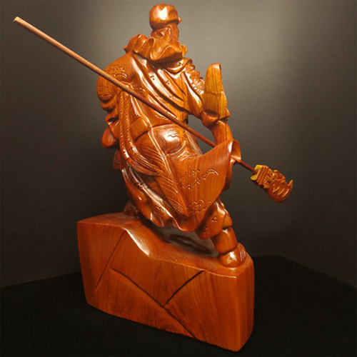 関公聖君 関羽 木彫仏像 極上品 仏師彫り 置物 武財神 仏教工芸品 彫刻