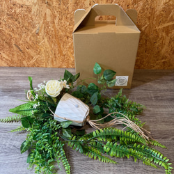 人感センサーで光る ウェルカムハンギンググリーン  造花　 5枚目の画像