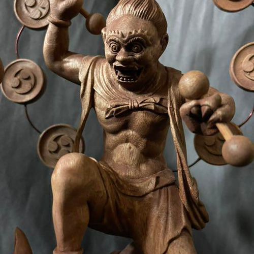 井波彫刻 仏教工芸品 総楠製 極上彫 木彫仏像 風神雷神図一式 井波彫刻 仏教工芸品 総楠製 極上彫 木彫仏像 風神雷神図一式