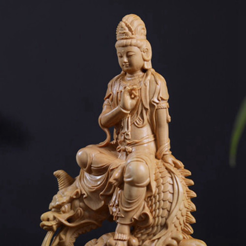 高品質 仏教工芸品 自在観音菩薩 仏師彫り 木彫仏像 極上品 置物 彫刻