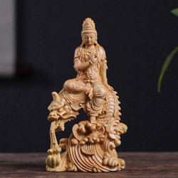 高品質 仏教工芸品 自在観音菩薩 仏師彫り 木彫仏像 極上品 置物 彫刻