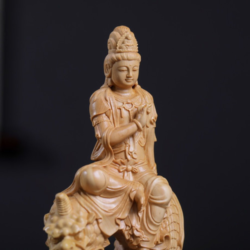 高品質 仏教工芸品 自在観音菩薩 仏師彫り 木彫仏像 極上品 置物 彫刻