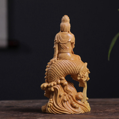 高品質 仏教工芸品 自在観音菩薩 仏師彫り 木彫仏像 極上品 置物 彫刻