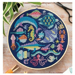 【期間限定】 送料無料】☆海の生き物14ct☆クロスステッチ刺繍キット キット 刺しゅう