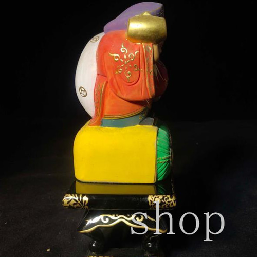 MD446【稀少☆極美精品】七福神 大黒様 立像 木彫り 商売繁盛 招福