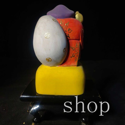 MD446【稀少☆極美精品】七福神 大黒様 立像 木彫り 商売繁盛 招福