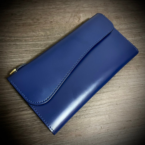フラップ 長財布 大容量 レザー財布 青色財布 しなやかな 本革 フラップ 長財布 大容量 レザー財布 青色財布 しなやかな 本革