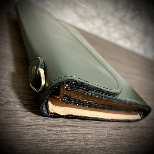 未使用品✨ ガンゾ 長財布 カーフレザー フラップ ブラック 日本製 高級牛革 ノーブランド no brand【本革】姫路産カーフレザー ソフトタッチ