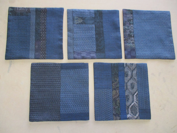 古布コースター（5枚組大島紬布） 1枚目の画像
