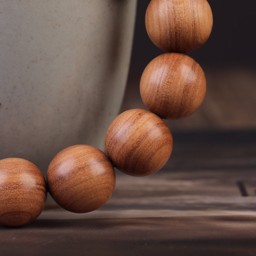 高品質◇老山白檀◇天然木ブレスレット 香木 15mm 念珠 数珠