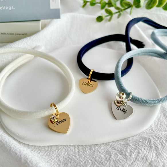 セーフティ首輪☆ハート型で可愛い、軽量で安全な負担の少ない迷子札付