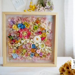 《special day gift》happy colorful preservrd flowers art frame 第2張的照片