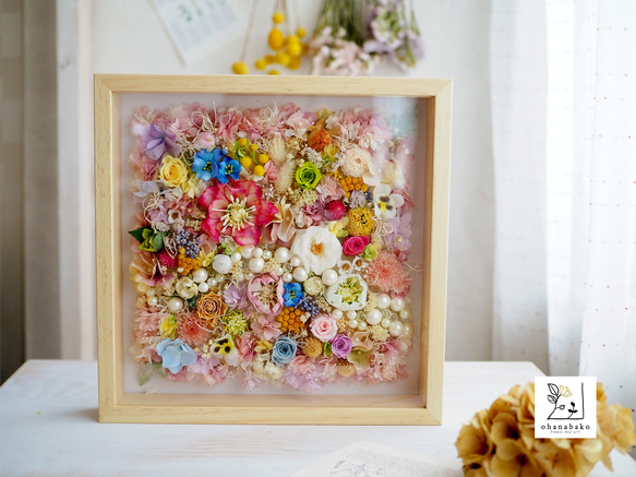 《special day gift》happy colorful preservrd flowers art frame 第2張的照片