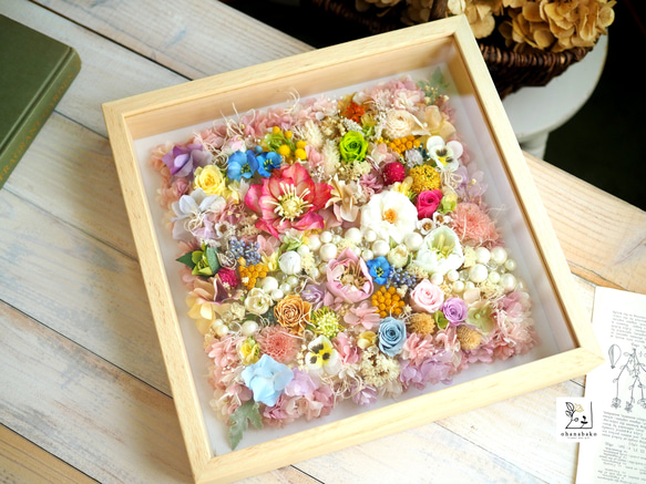 《special day gift》happy colorful preservrd flowers art frame 第3張的照片