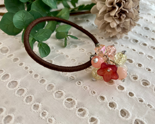 ୨୧オーダーページ୨୧ヘアゴム⑅﻿ベビー⑅﻿ハンドメイド⑅ビーズ⑅﻿﻿ ハーフ シュシュ☆ビーズ ヘアゴム☆ハンドメイド 紫 - メルカリ