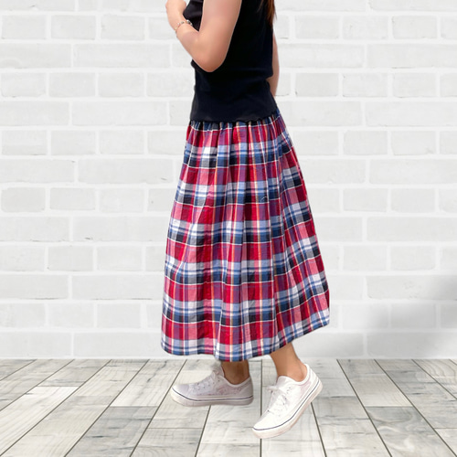 【Anicée】マドラスチェック トリコロールベルトスカート Anicée】マドラスチェック トリコロールベルトスカート - メルカリ