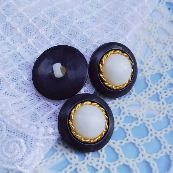 21mm 6pcs/set 玫瑰+銀.鈕扣 (M191) 第7張的照片