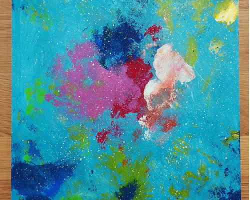 絵画☆原画（1点限り）「意識のひずみ（byみかんの皮）」（アクリル