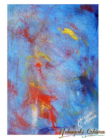 絵画☆原画（1点限り）「天使のささやき（情熱の息吹）」（2022年2月