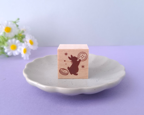 ボタンとうさぎ 裁縫 ソーイング ラバースタンプ はんこ ゴム印 はんこ