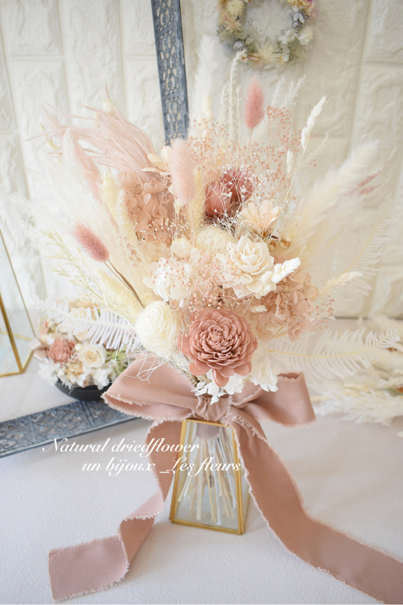 モーブピンク ドライフラワー ブーケ スワッグ ウェディング 前撮り