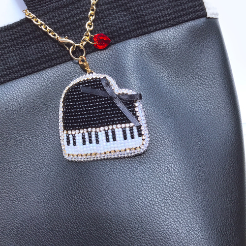 ミヤコショウビン】ビーズ刺繍ブローチバッグチャーム ミヤコ