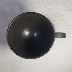 82/100　二段高台黒茶釉マグカップ 4枚目の画像