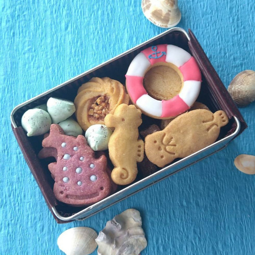 ❀7月限定❀海の仲間クッキー缶 クッキー パティスリー アコヤ