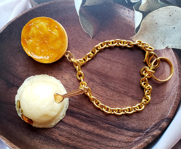 ミニミニりんごのタルト＆バニラアイスのバッグチャーム 1A-052 アイス  