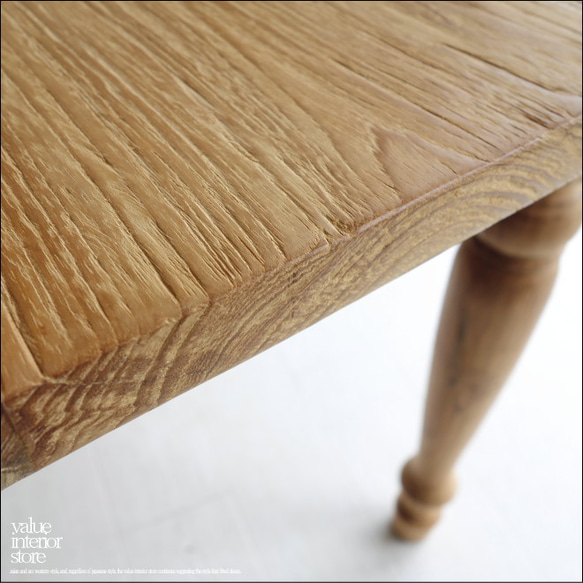 チーク無垢材 ダイニングテーブルAgede150 食卓テーブル 古材テーブル 古材家具 オールドチーク ナチュラル 無垢 6枚目の画像