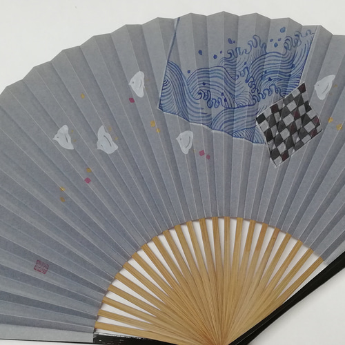 本体価格10%OFF】趣-omomuki- <波千鳥> 京扇子 その他