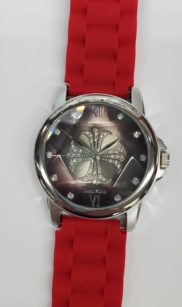 腕時計　ラバーブレスウォッチ　レッド　メンズ 2枚目の画像
