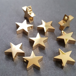 [3pcs] 約9mm オリジナルデザイン オール サージカル ステンレス  星パーツ 金属アレルギー対応 2枚目の画像