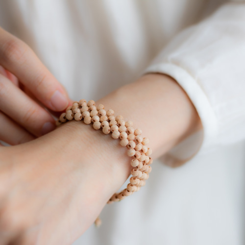 ナチュラルウッド ビーズブレスレット ブレスレットウッドビーズ木製ナチュラル