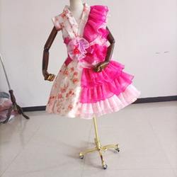 ステージドレス　演出ドレス　可愛いピンク系　フリルたっぷり　ももいろ衣装 10枚目の画像