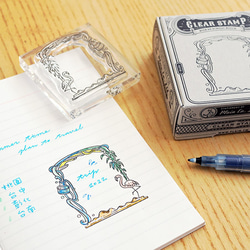 Clear Frame Stamp - Decorative (Flamingo&ink) 2枚目の画像