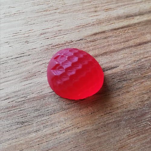 ドイツ製ヴィンテージ いちごのフロストガラスカボション（1個