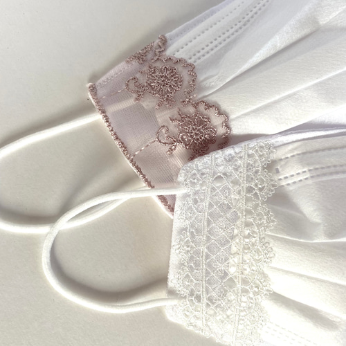 新作YONE 2点セット 不織布マスクカバー レースマスク 春夏マスク 息  