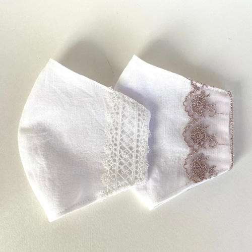 新作YONE 2点セット 不織布マスクカバー レースマスク 春夏マスク 息  