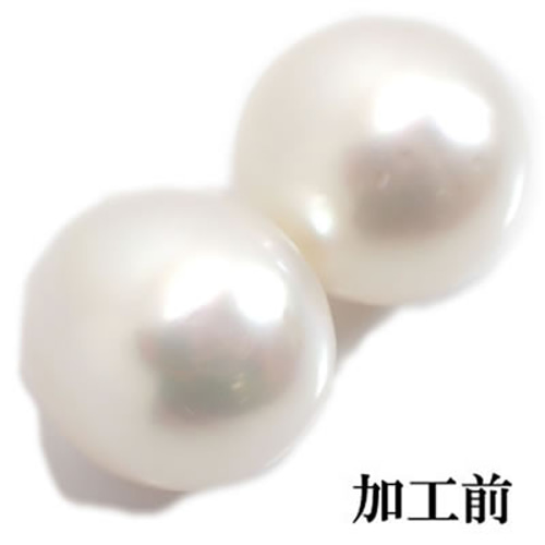 Pt 南洋白蝶真珠 約12mm セミラウンド セミバロック シンプルデザイン 