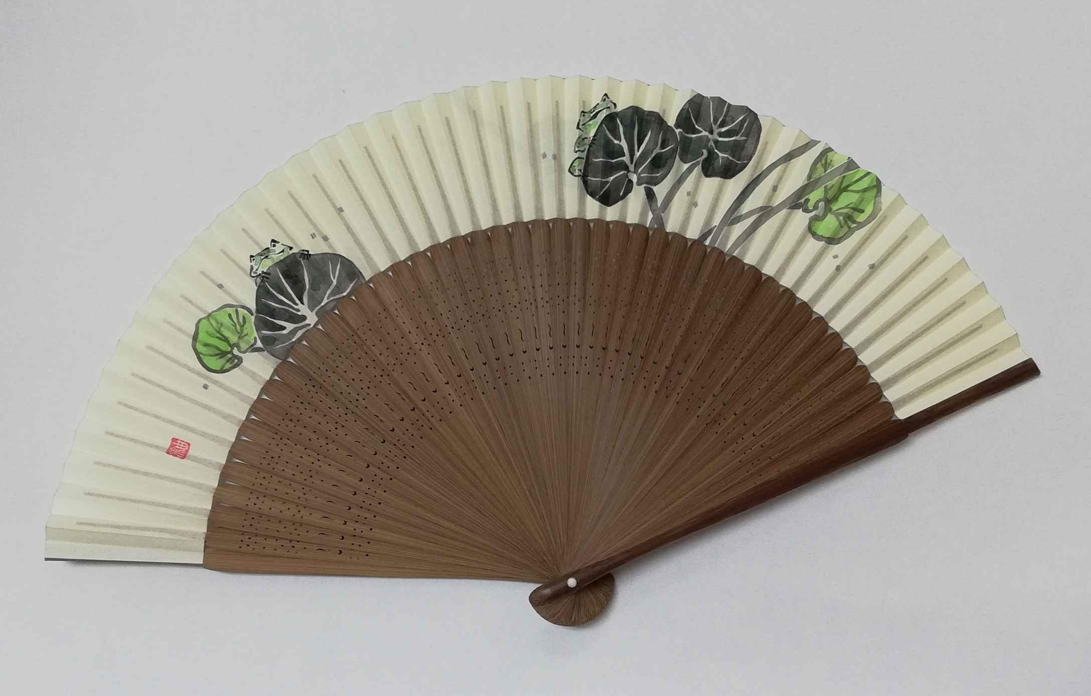 【本体価格20%OFF】趣-omomuki- <ツワブキかえる>　京扇子